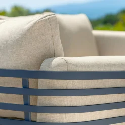 Salon de jardin aluminium 12 places 8 pcs Monte Carlo Gris anthracite et beige