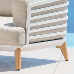 Salon de jardin aluminium 12 places 8 pcs Monte Carlo Blanc et taupe