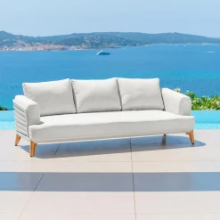 Salon de jardin aluminium 8 places 6 pcs Monte Carlo Blanc et gris clair