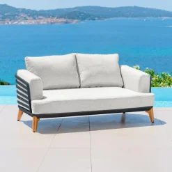 Salon de jardin aluminium 7 places 6 pcs Monte Carlo Gris anthracite et gris clair