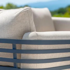 Salon de jardin aluminium 8 places 6 pcs Monte Carlo Gris anthracite et taupe