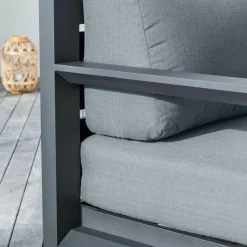 Salon de jardin aluminium 5 places 4 pcs Elba Gris anthracite