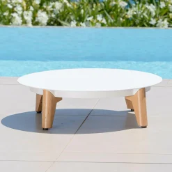 Salon de jardin aluminium 2 places 3 pcs Monte Carlo Blanc et beige