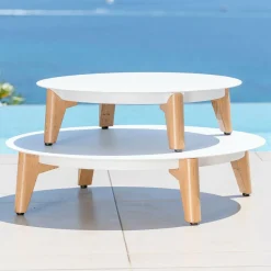 Salon de jardin aluminium 5 places 5 pcs Monte Carlo Blanc et beige