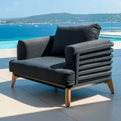 Salon de jardin aluminium 7 places 6 pcs Monte Carlo Gris anthracite