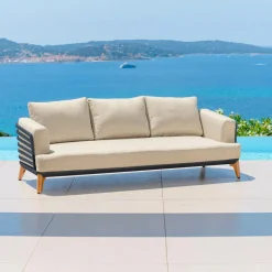 Salon de jardin aluminium 8 places 6 pcs Monte Carlo Gris anthracite et beige