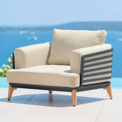 Salon de jardin aluminium 4 places 5 pcs Monte Carlo Gris anthracite et beige