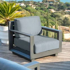 Salon de jardin aluminium 4 places 4 pcs Elba Gris anthracite
