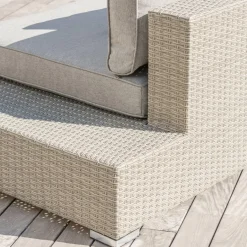 Salon de jardin d'angle en résine tressée 5 places Palma Gris