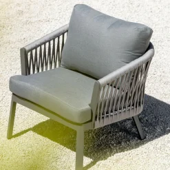Salon de jardin en aluminium 2 places 3 pcs Amalfi Gris anthracite
