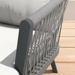 Salon de jardin en aluminium 4 places 4 pcs Amalfi Gris anthracite et gris clair