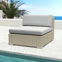 Salon de jardin en résine tressée 9 places 9 pcs Palma Gris