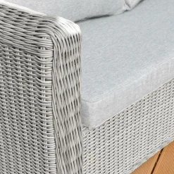 Salon de jardin en résine tressée 4 places 4 pcs Calvi Gris et gris clair