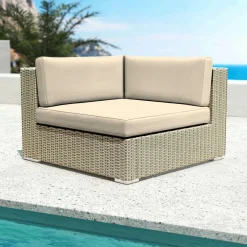 Salon de jardin en résine tressée 4 places 5 pcs Palma Gris et beige