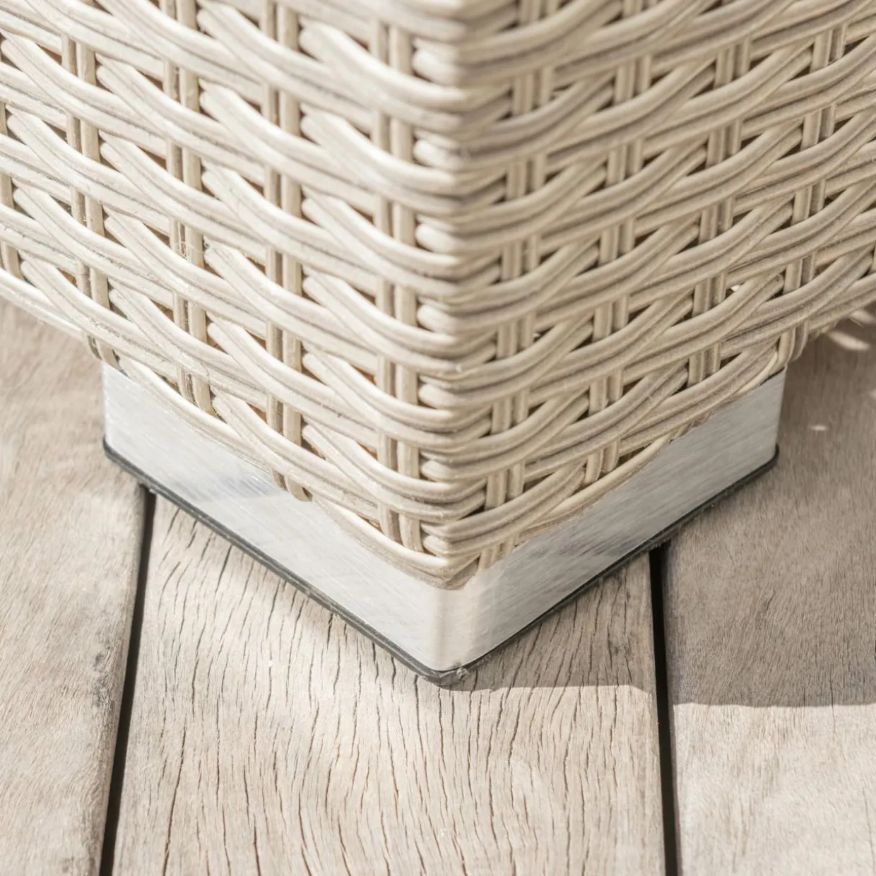 Salon de jardin en résine tressée 4 places 5 pcs Palma Gris et beige
