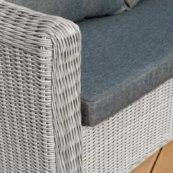 Salon de jardin en résine tressée 4 places 4 pcs Calvi Gris et gris foncé