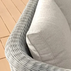 Salon de jardin en résine tressée 5 places 4 pcs Calvi Gris et taupe