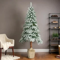 Sapin artificiel de Noël (H210 cm) Tora Vert enneigé