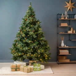 Sapin de Noël artificiel lumineux (H240 cm) Washington Luxe Vert sapin