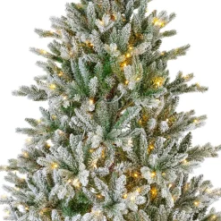 Sapin de Noël artificiel lumineux 320 LED (H180 cm) Allix Vert enneigé