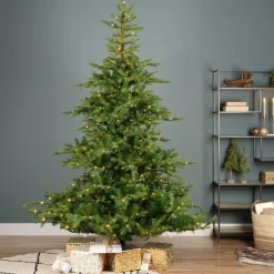 Sapin de Noël artificiel lumineux 250 LED (H150 cm) Glorious Vert sapin