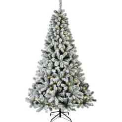 Sapin de Noël artificiel lumineux 200 LED (H150 cm) King Vert enneigé