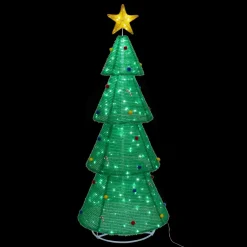 Sapin de Noël lumineux 200 LED (H188 cm) Grande étoile Blanc froid