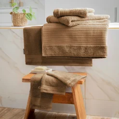 Serviette de bain coton bio (70 x 130 cm) Méline Camel