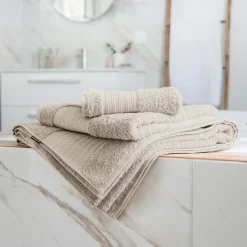Serviette de bain coton bio (70 x 130 cm) Méline Beige pampa
