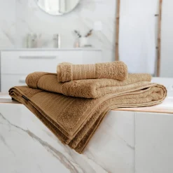 Serviette de bain coton bio (50 x 90 cm) Méline Camel