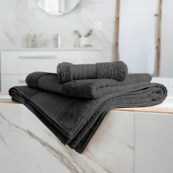 Serviette de bain coton bio (50 x 90 cm) Méline Gris orage