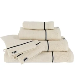 Serviette de bain coton nid d'abeille (90 x 150 cm) Japandi Beige