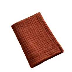 Serviette de bain gaze de coton (30 x 50 cm) Gaïa Terracotta