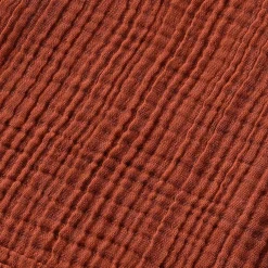 Serviette de bain gaze de coton (30 x 50 cm) Gaïa Terracotta