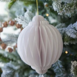 Sphère en papier à suspendre (H15 cm) Fermeture Magnétique Blanc
