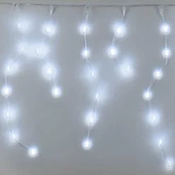 Stalactite lumineuse 7,10 m 360 LED câble transparent Icicle Blanc froid