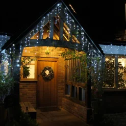 Stalactite lumineuse 7,50 m 175 LED câble blanc Stars Blanc froid