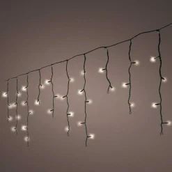Stalactite lumineuse 11 m 259 LED câble noir Stars Blanc chaud