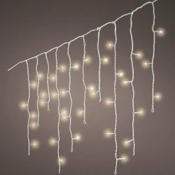 Stalactite lumineuse 7,50 m 175 LED câble blanc Stars Blanc chaud