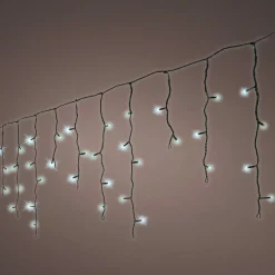 Stalactite lumineuse 30 m 900 LED câble noir Stars Grande hauteur XL Timer Blanc froid