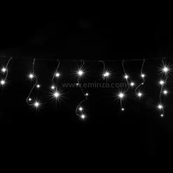 Stalactite lumineuse 30 m 900 LED câble noir Stars Grande hauteur XL Timer Blanc froid