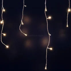 Stalactite lumineuse 11 m 259 LED câble blanc Stars Blanc chaud