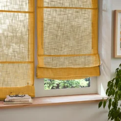 Store bateau passe tringle (45 x 180 cm) Robin Jaune ocre