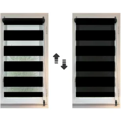 Store enrouleur Jour / Nuit (45 x 180 cm) Noir