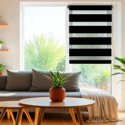Store enrouleur Jour / Nuit (75 x 180 cm) Noir
