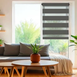 Store enrouleur Jour/Nuit (90 x 180 cm) Gris Anthracite