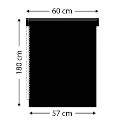 Store enrouleur occultant (60 x 180 cm) Uni Gris