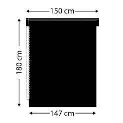 Store enrouleur occultant (150 x 180 cm) Lio Noir