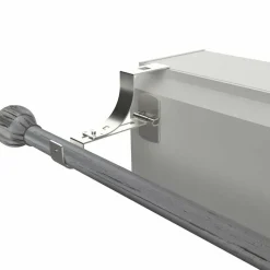 Support à tringle pour caisson de volet roulant (L135 / D20 mm) Argent mat