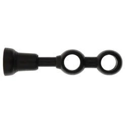 Support tringle double fixe en bois (L21.5 cm/ D28) Nils Noir mat